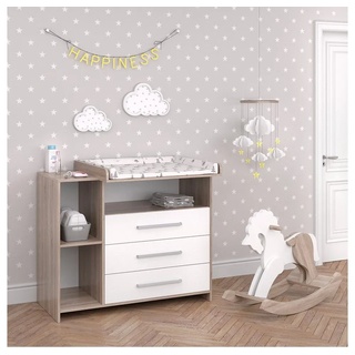 Vicco Wickelkommode Baby Wickelregal Kommode Wickeltisch Sonoma Weiß braun