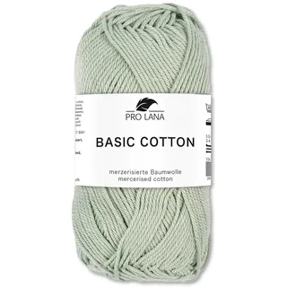 Frida's Wollhaus Pro Lana 50 g Basic Cotton Baumwolle Stricken Häkeln Wolle Garn Basic-Garn 105 Farben (273 | Reseda)