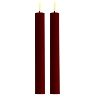 ReWu Deluxe Homeart Stabkerze 2 Stück 24 cm - Burgogne Rot (Unparfümiert)