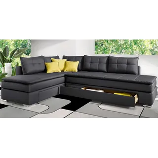 INOSIGN Ecksofa Night & Day L-Form mit Dauer-Schlaffunktion ohne Armlehnen, mit Boxspring-Bettfunktion 180x200 cm und Bettkasten, Dauerschläfer! grau