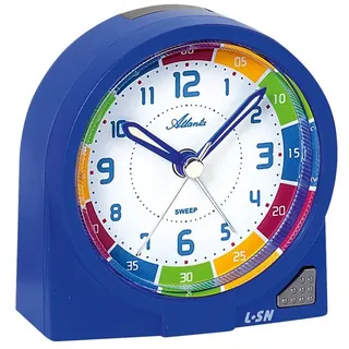 Atlanta Wanduhr Atlanta 1937/5 blau Quartzwecker, schleichende Sekunde blau