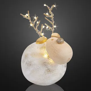LED Figur Rentier Beton beleuchtet Deko Winter Weihnachten 10 LED warmweiß