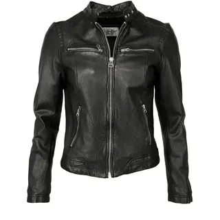 Lederjacke JCC "8006", Damen, Gr. XXL, schwarz, Oberstoff: 100% Lammnappa; Futter: 65% Polyester, 35% Baumwolle; Ärmelfutter: 100% Polyester, Jacken
