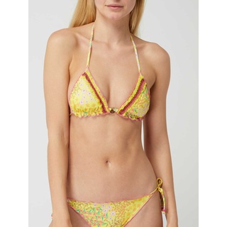 Bikini-Oberteil in Triangel-Form mit Rüschen Modell 'Porto Berties', Gelb, S