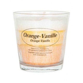 Kerzenfarm Hahn Stearinkerze im Glas Orange-Vanille