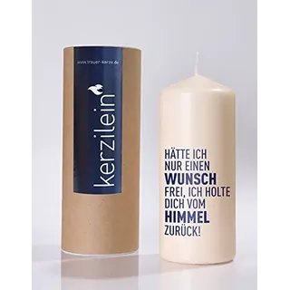 kerzilein Trauerkerze Flamme, dunkelblau, HÄTTE ICH NUR EINEN Wunsch FREI...