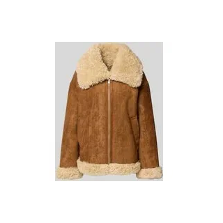 Jacke mit Futter aus Teddyfell Modell 'ADRIANA', Camel, M