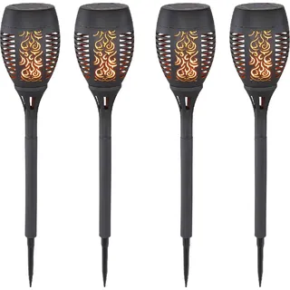 meineWunschleuchte Solarleuchte 4er Set schwarz H 50 cm