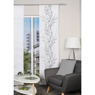 HOME WOHNIDEEN Schiebegardine 084610 Schiebegardine ZIVAGO, halbtransparent, Ranken-Motiv, 245x60 (0 St), Paneelwagen, halbtransparent, 100% Polyester grau