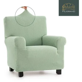 Belmarti Sesselhusse Bezug für Sessel, Relaxsessel, Ohrensessel made in Spain, elastisches Material, hochwertiger und langlebiger Baumwollmix grün