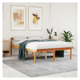 vidaXL Seniorenbett 135 x 190 cm Wachsbraun