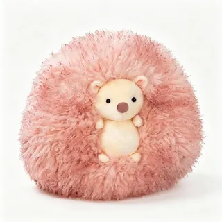 LUGEZLRJ Formkissen Igel/Panda, Zierkissen FüR Sofa, Tiermotiv Modernes Design, Weiches PlüSch‐Dekokissen (Rosa,30cm)