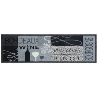 vidaXL Küchenteppich Waschbar Wein Grau 45x150 cm Samt