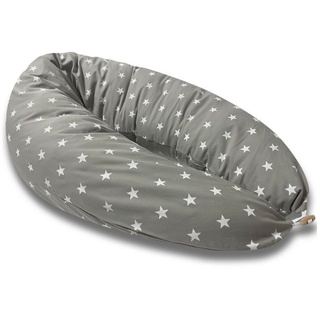 HOBEA-Germany Stillkissen Stillkissen grau mit weißen Sternen, Enden mit Knopf schliessbar, 190 cm lang grau|weiß