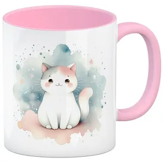speecheese Tasse süße Katze Kaffeebecher in rosa