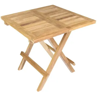DIVERO Beistelltisch Balkontisch Garten Terrasse Holz Teak 50x50cm unbehandelt