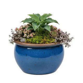 Pflanzgefäß Blumentopf Übertopf Bavaria aus Keramik in Blau glasiert -absolut frostfest - 30 und 40cm Durchmesser