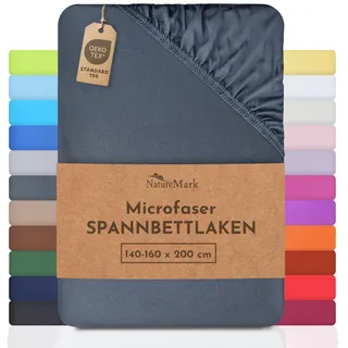 NatureMark Spannbettlaken Microfaser 140 x 200 cm mittelgrau