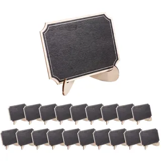 Kueohse 20Er Pack Mini Kreidetafeln Mit Unterstuetzung Staffeleien Staender, Tischkarten Kleines Rechteck Kleine Hoelzerne Tafel Fuer Lebensmitteletikett Tisch Message Board Zeichen