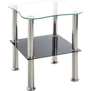 Haku-Möbel Beistelltisch quadratisch Glas silber 40,0 x 40,0 x 47,0 cm, 1 St.
