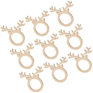 LOORGVEL 30 Stück Serviettenring Holz Geweihform 9.7 X 9.5 X 0.1 cm | Holz, Geweihform, 30 Stück, Weihnachtsfeier Und Festliche Tischdekoration