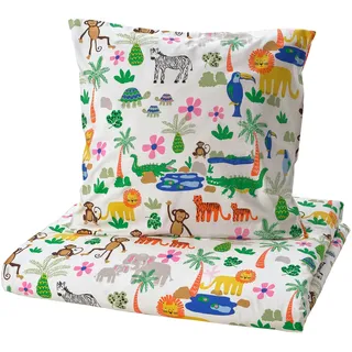 IKEA NATTHÄGER Bettwäsche-Set, 2-teilig bunt/Dschungel