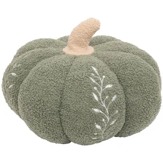 Rundes Herbst-kissen In Kürbisform, 32 X 32 Cm - Khaki