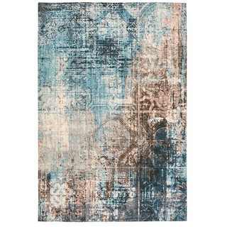 Kayoom Kurzflorteppich Indiana  (Blau/Braun, 150 x 80 cm, 100 % Baumwolle)