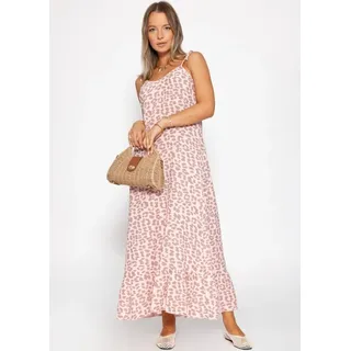 SASSYCLASSY Maxikleid Leo-Print Rosa L