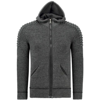 BLACKROCK Strickpullover Strickjacke mit Kapuze schwarz S