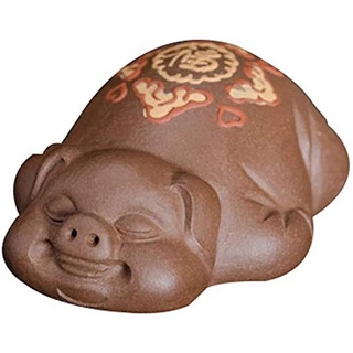 Zisha/Lila Ton Tea Pet Kungfu Tee-Behälter Zubehör Dekoration for Heim und Büro Chinesisches Sternzeichen Schwein Statuen, handgemachte 0531 (Color : B)