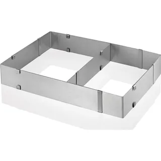 KÜCHENPROFI Tortenring eckig Backrahmen BAKE Edelstahl 18,5 x 27,5 - 34 x 52,5cm