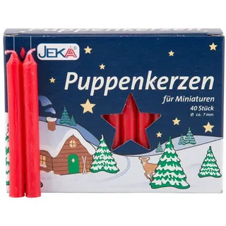 Ebersbacher Kerzenfabrik Dekofigur Hochwertige Puppenkerzen rot - 0,7cm Durchmesser von JEKA Ebersbacher
