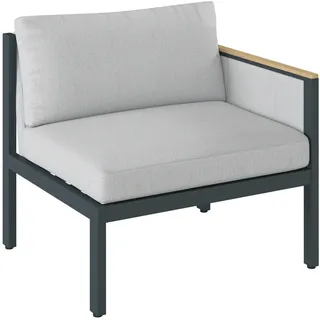 Dieter Knoll Loungeendteil, Grau, Anthrazit, Teak, Holz, Metall, Textil, Teakholz, massiv, Füllung: Schaumstoff, 83.5x73x76 cm, Loungemöbel, Outdoorsofas