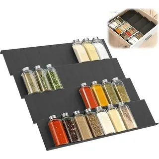 8-teiliges Gewürzregal Mit Schubladen, Ausziehbar Von 23 Cm Bis 46 Cm, Für Arbeitsplatte, Schrank Oder Regal.