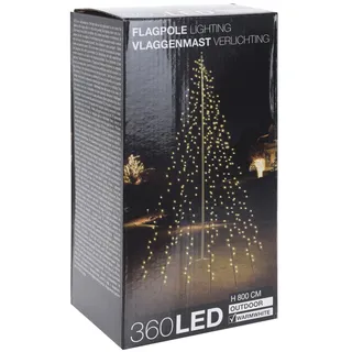 Spetebo Lichterkette für Fahnenstangen LED 8 m Warmweiß