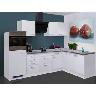 Flex-Well Winkelküche Lucca L-Form E-Geräte 280 x 170 cm weiß