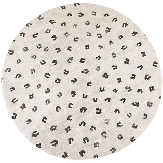Beliani Kurzflor-Teppich, Beige, Textil, Tiere, Rund, 140x140 cm, Teppiche & Böden, Teppiche, Naturteppiche