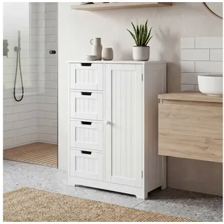 FineBuy Badschrank Landhaus 56 x 83 x 30 cm Weiß