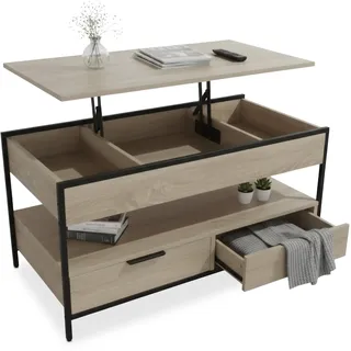 Relaxdays Couchtisch hellbraun Holz 48 x 100 x 50 cm