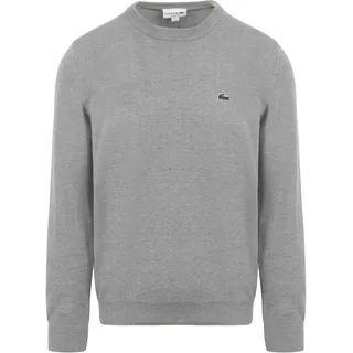 Lacoste Herren Pullover Rundhals AH0128, Männer Basic Strickpulli,Regular Fit,Grau,3 (S)