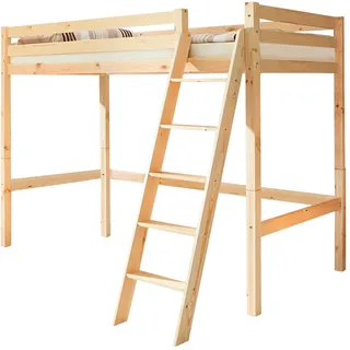TICAA Hochbett Matthias 90 x 200 cm Kiefer massiv natur