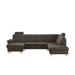 meinSofa Wohnlandschaft braun - Leder/Mikrofaser Samu ¦ braun ¦ Maße (cm): B: 316 H: 90 T: 235.0