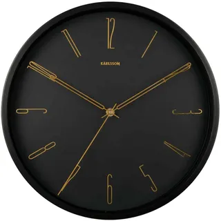 Karlsson Wanduhr Belle - Schwarz - Ø35cm | Rund - Skandinavisch, modern - Eisen - Wanduhr Modern Wohnzimmer - Wanduhren