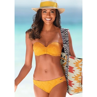 Bügel-Bandeau-Bikini BUFFALO Gr. 38, Cup B, gelb Damen Bikini-Sets Ocean Blue aus Strukturware