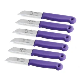 Solinger Küchenmesser Messer Set aus Solingen Made in Germany | 6 Schälmesser Gemüsemesser mit scharfer und glatter 6 cm Klinge aus rostfreiem Edelstahl Kleine Obstmesser Schneidemesser
