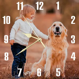 S&H&OU Benutzerdefinierte Wanduhr, Fotowanduhren für Wohnzimmerdekoration mit Foto, leise Wanduhr für Kinder, Personalisierte Fotowanduhr zum Aufhängen von Geburtstagsfotos(25cm)