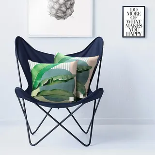 Apelt Outdoor Dekokissen Exotische Blätter Dekokissen gefüllt 48x48 cm - grün;blau