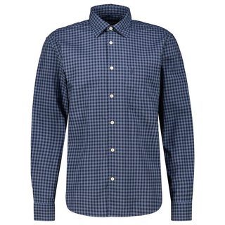 Marc O'Polo Langarmhemd Herren Freizeithemd im Vichy-Karo Regular Fit (1-tlg) blau M
