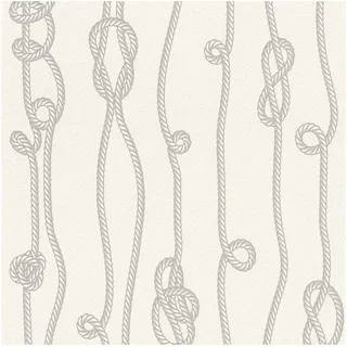 Rasch Textil Vliestapete Seemannsknoten 53 x 1005 cm 10 m Beige/Grau 429169